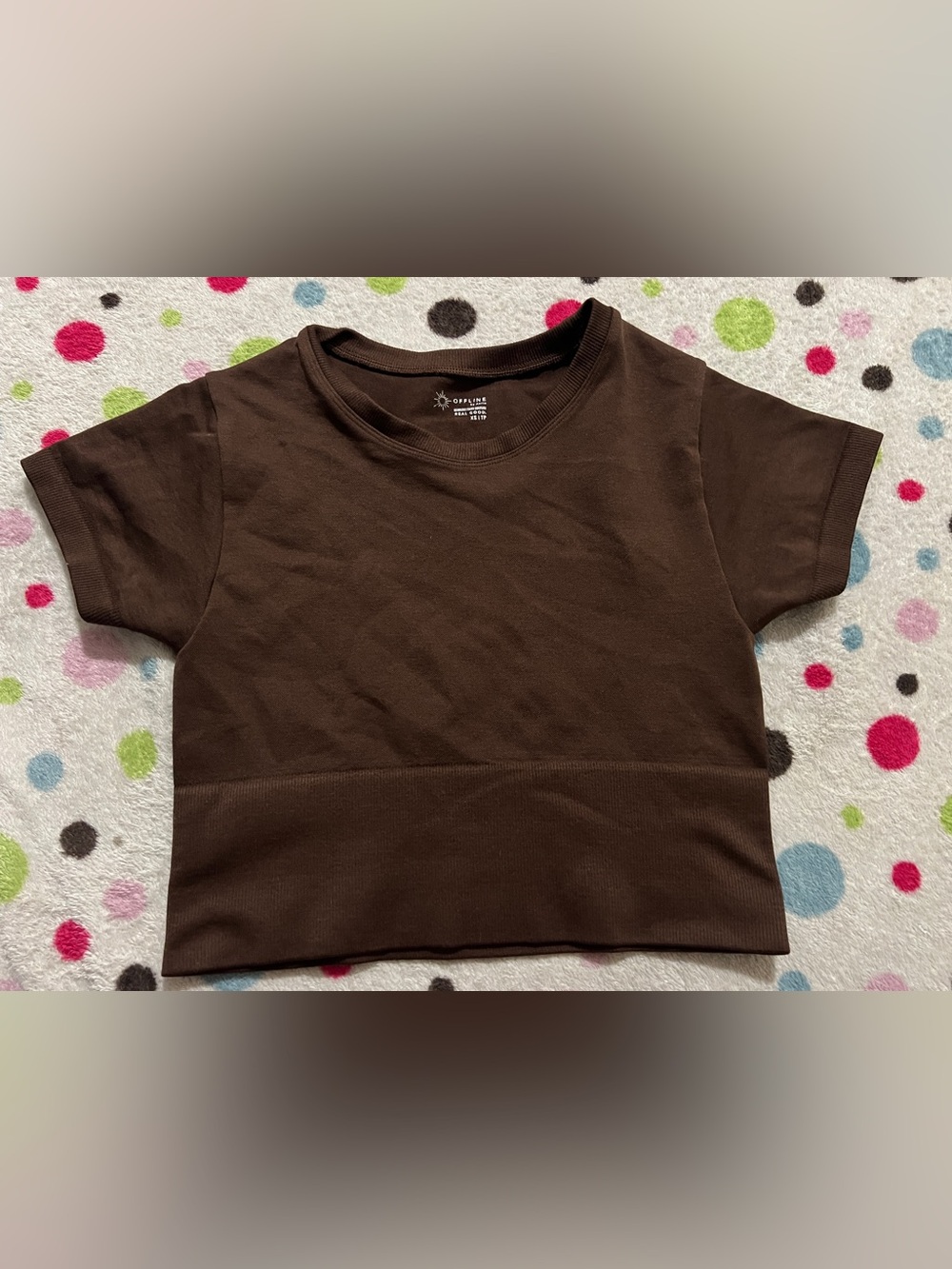 Aerie Offline Dark Brown Crop Top